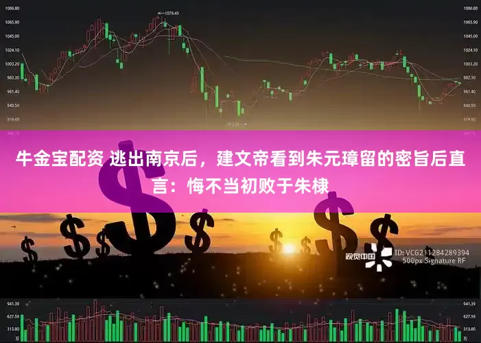 牛金宝配资 逃出南京后，建文帝看到朱元璋留的密旨后直言：悔不当初败于朱棣
